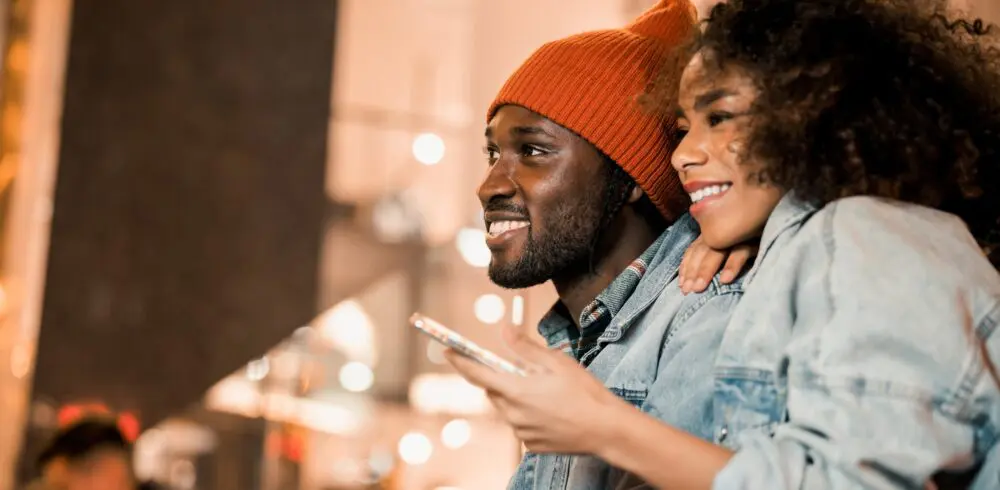 Side view of a Black couple enjoying evening | African American Midwest Events