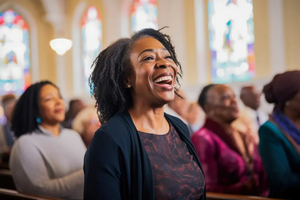 Black Churches in Cincinnati Woman Worshipping