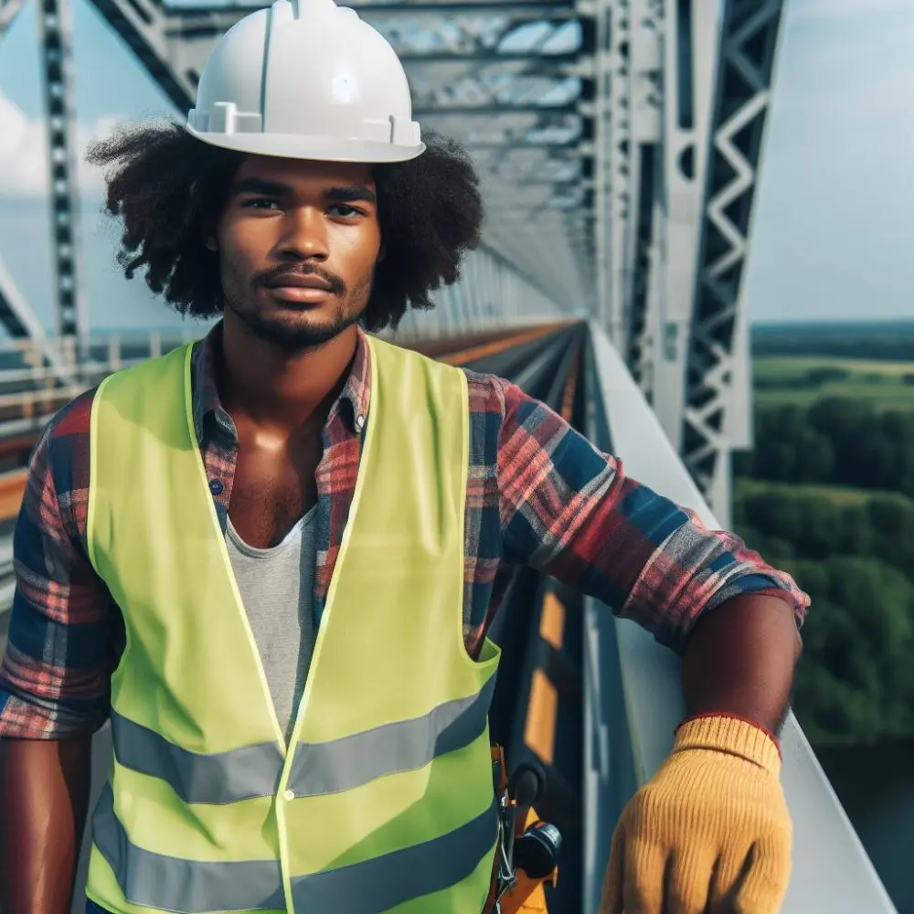 Young man working on a bridge apprenticeship