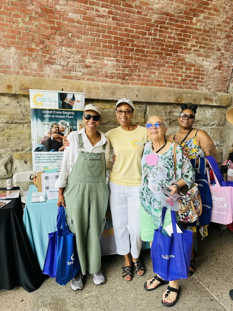 group of women in front of a table | Cincinnati Cancer Advisors