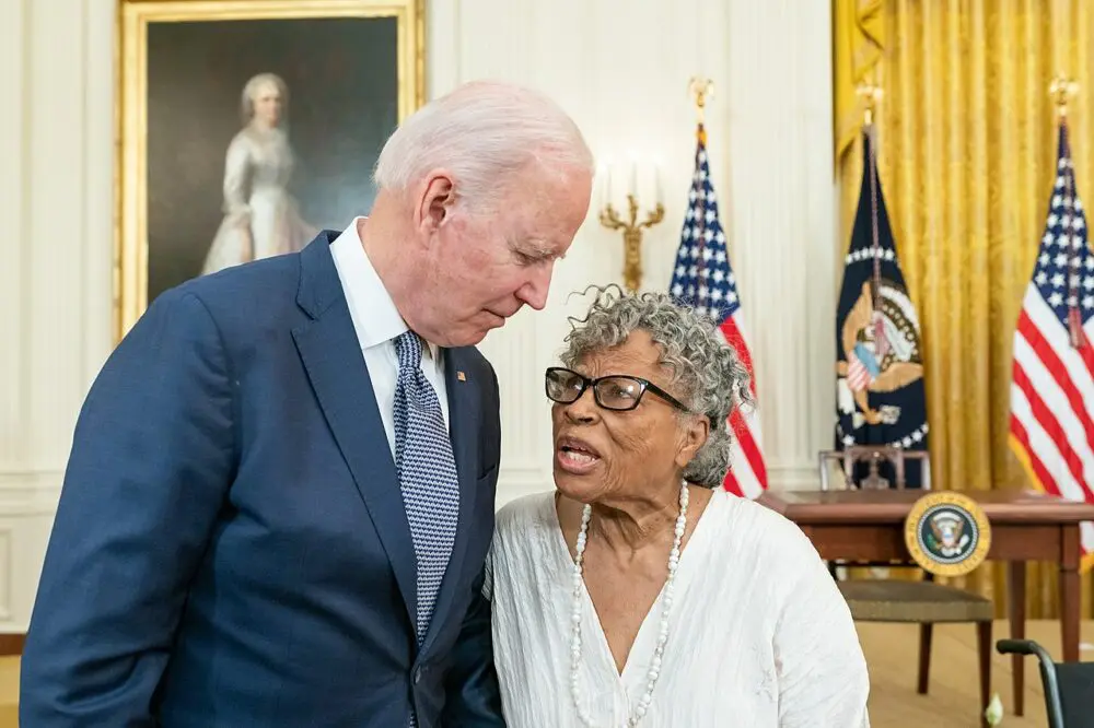 Joe Biden and Opal Lee at White House